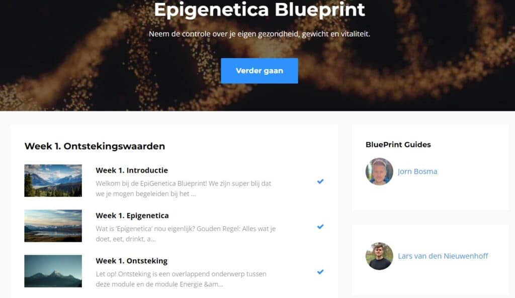 epigenetica blueprint een deel van het cursusoverzicht